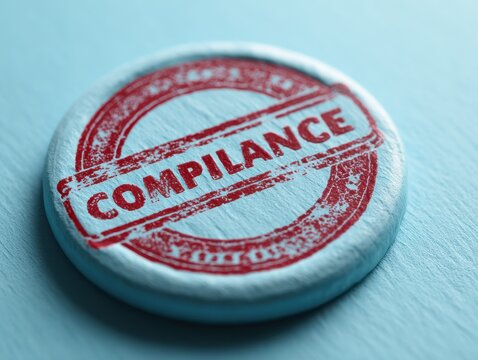 compliance stamp approved isolated on a light blue background