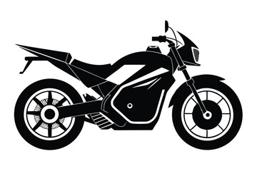 Fototapeta premium electric motorcycle silhouette line art vector illustration with a white background