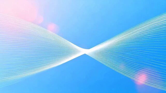 Abstract white lines on blue background