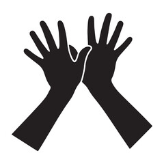 Fototapeta premium A pair of hands in silhouette mode against a white background