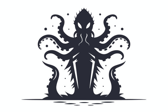 Gargantuan alien monster silhouette with numerous tentacles, a space horror icon