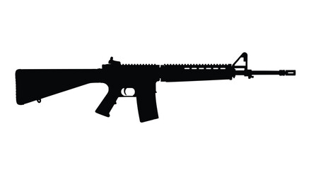Black rifle presented in a striking minimalist silhouette © HN2.00