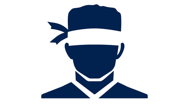 Silhouetted figure with a blindfold, representing mystery and possibly a sense of being unaware