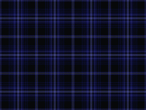 Seamless plaid pattern, modern deep blue black chequered tartan plaid pattern background for textile clothing