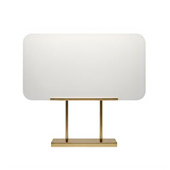 Fototapeta premium A gold and white table lamp on a plain background