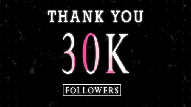 30 followers Moving Gold fire Text celebration animation 4k video template, Thank you 30K followers, 30k Followers thank you Social Media Network And Twitter Related Projects Concept video