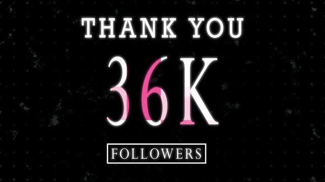 36 followers Moving Gold fire Text celebration animation 4k video template, Thank you 36K followers, 36k Followers thank you Social Media Network And Twitter Related Projects Concept video