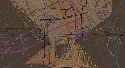 Abstract image for printing. Picture for modern interiors. The picture is painted by hand on a tablet. © neurostructure