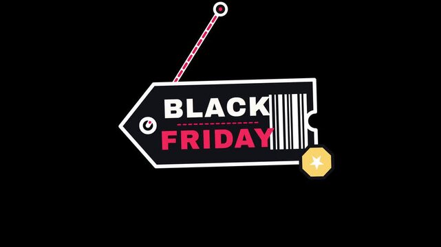 Black Friday Sale Price Tag Vector Illustration on Black Background
