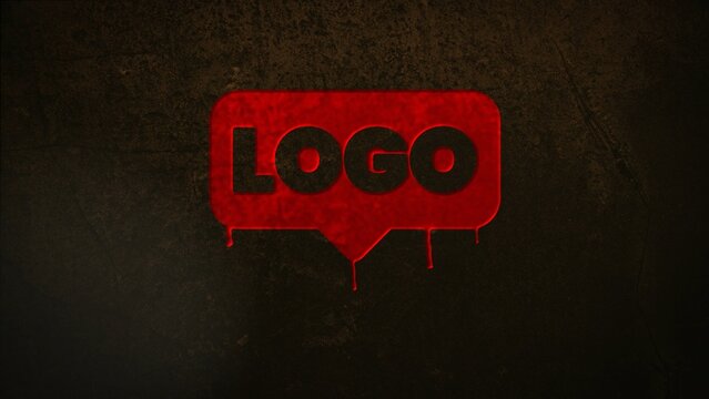 Cartoon Blood Drip Horror Logo Reveal