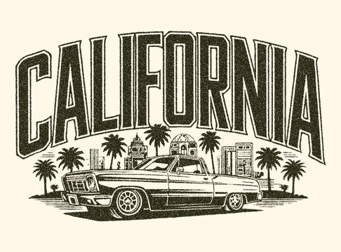 Racing car streetwear t shirt design, urban t shirt,  street style fashion, urban trendy t-shirt design, College text print. varsity vibe font design. California college slogan athletic varsity slogan