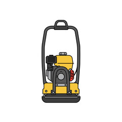 Naklejka premium portable road compactor machine illustration