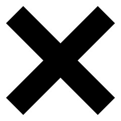 Black Cross Sign. Red Cross Mark, No, Delete Icon. Stop Sign, Cancel Symbol.	