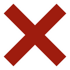 Obraz premium Red Cross Sign. Red Cross Mark, No, Delete Icon. Stop Sign, Cancel Symbol. 