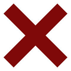Fototapeta premium Red Cross Sign. Red Cross Mark, No, Delete Icon. Stop Sign, Cancel Symbol. 