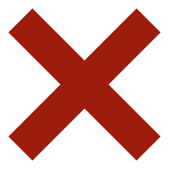 Obraz premium Red Cross Sign. Red Cross Mark, No, Delete Icon. Stop Sign, Cancel Symbol. 