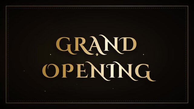 Elegant Gold Grand Opening Typography on Dark Luxury Background