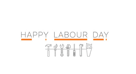 Obraz premium Labour Day icons and text vector