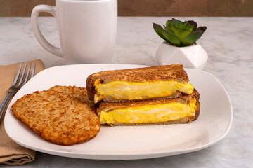 scramble egg melt  with hash browns