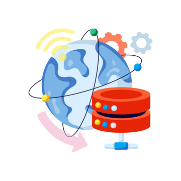 Trendy design illustration of server network 