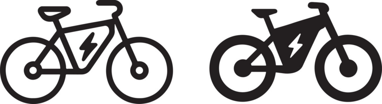 Electric bike e-bicycle icon.