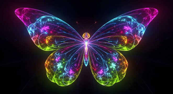 Vibrant Fractal Butterfly