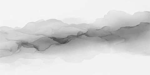 White smoke and clouds drift over a cold winter mountain landscape with a snowy peak, blue sky, and icy glacier water seen from an aerial morning view © PAGLAA