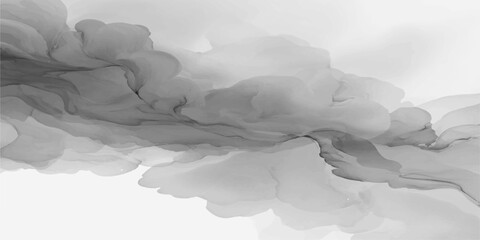 Ethereal white smoke drifts across a cold winter sky, blending with aerial mountain clouds to create a high altitude landscape of blue ice and misty nature © PAGLAA