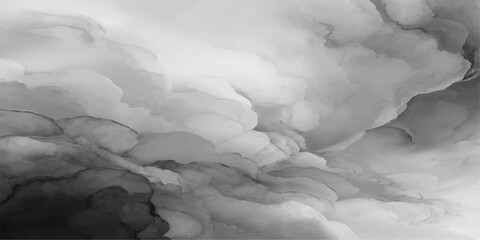 White cumulus clouds float in the blue atmosphere above a cold winter landscape of ice and snow, offering a heavenly aerial view of the nature-filled cloudscape during a day of high-altitude travel © PAGLAA