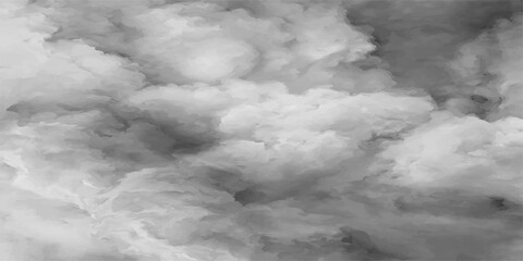 Fluffy white cumulus clouds drift across a bright blue summer sky while abstract wisps of smoke float against contrasting black and white backgrounds in this atmospheric nature cloudscape © ITS OK