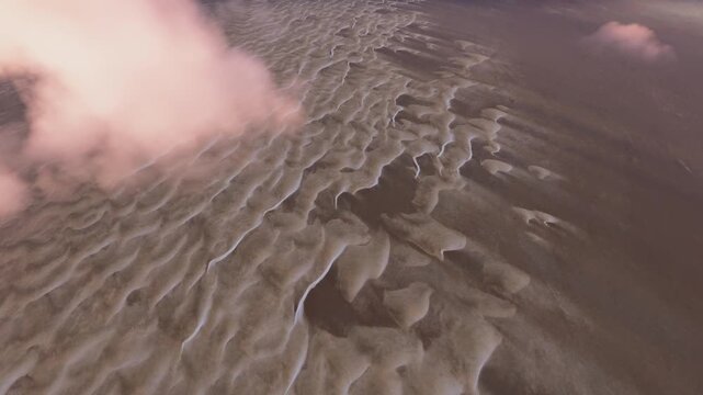 Top aerial shot of Rub Al Jali Desert. Saudi Arabia