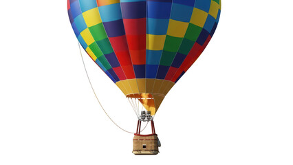 Naklejka premium Colorful hot air balloon in flight isolated on transparent background