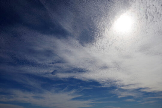 Vivid cloud formation in a blue sky