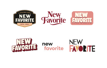 Obraz premium Collection of six 'new favorite' vintage and modern logo designs in various styles and colors