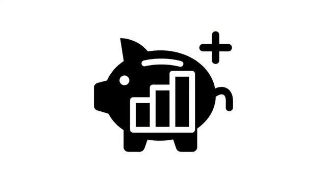 Piggy Bank With Growing Bar Chart Financial Growth Icon
