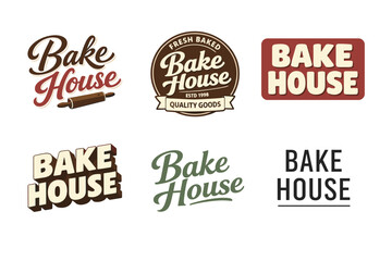 Obraz premium Vintage and modern bake house logos in various styles and fonts