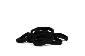 Naklejka premium Black elastic band for hair isolated on white background.