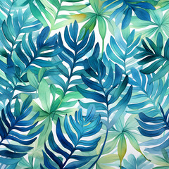 Fototapeta premium Vintage floral seamless pattern with green leaves and summer flowers in a vector illustration for nature textile wallpaper and elegant fabric decoration