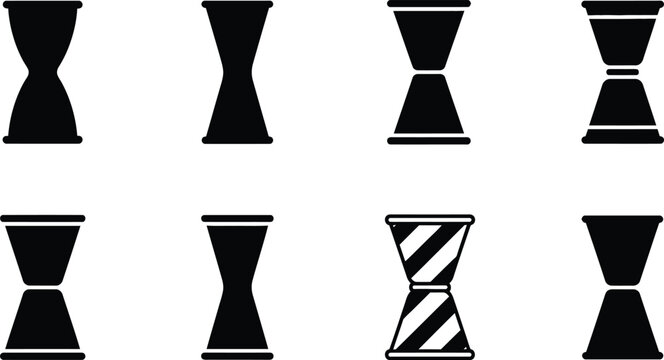 Chess pawn icons set in flat design vector illustration, scalable game pieces collection for board strategy and competition graphics