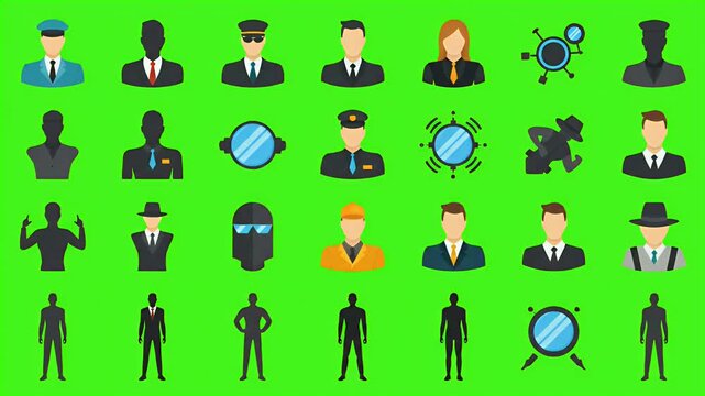 Pixel Art Characters Collection Green Screen Footage