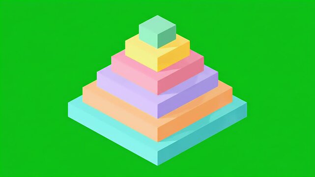 Pastel Layered Pyramid Graphic Animation Motion Loop Green Screen