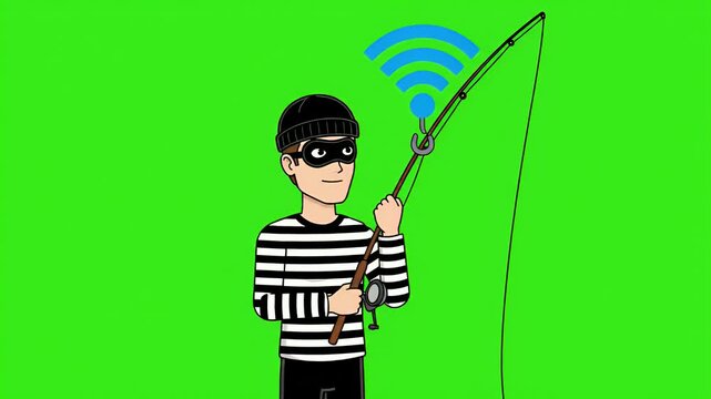 Pixelated Bandit Fishing for Wi-Fi Signal on Green Screen Footage