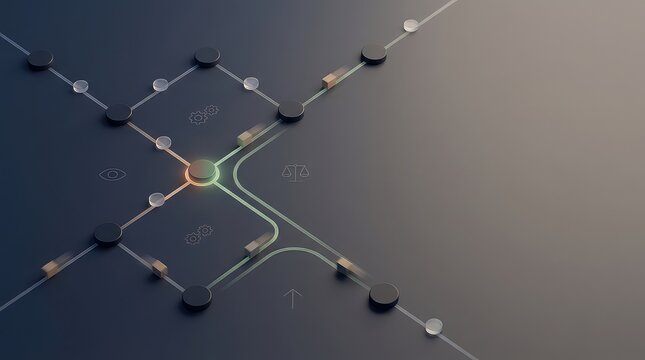 Supply chain rebalancing logistics network banner with route flow recovery, bottleneck control, minimal dark business background for dashboard report layout