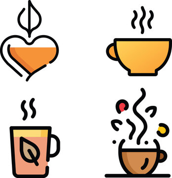 Minimalist Herbal Drink Illustrations for Cafe Branding, Wellness Menus, and Healthy Lifestyle Graphics