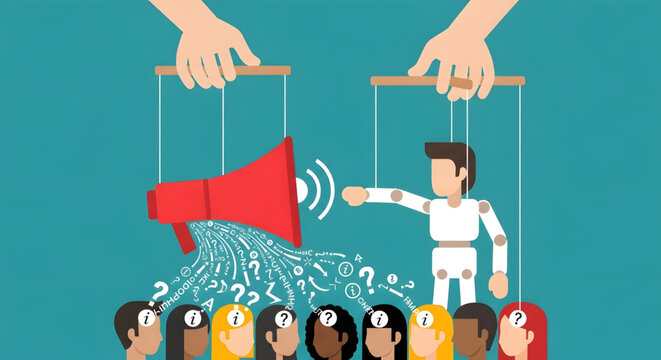 Manipulation of public opinion concept.
