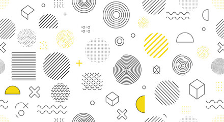 Geometric pattern with black and yellow shapes