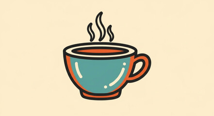 Obraz premium Steaming Coffee Cup Illustration Design.