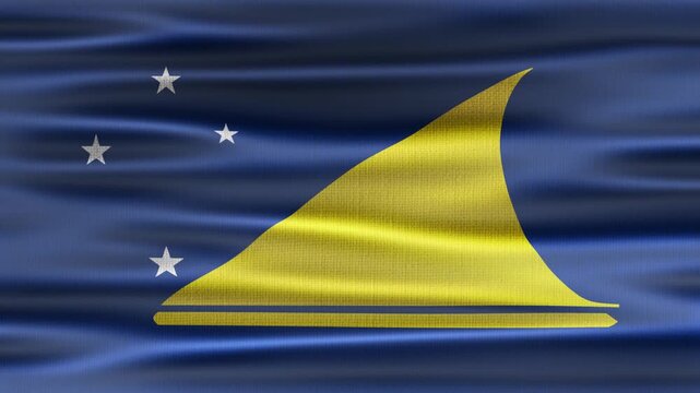 Tokelau flag waving in the wind with high quality fabric texture