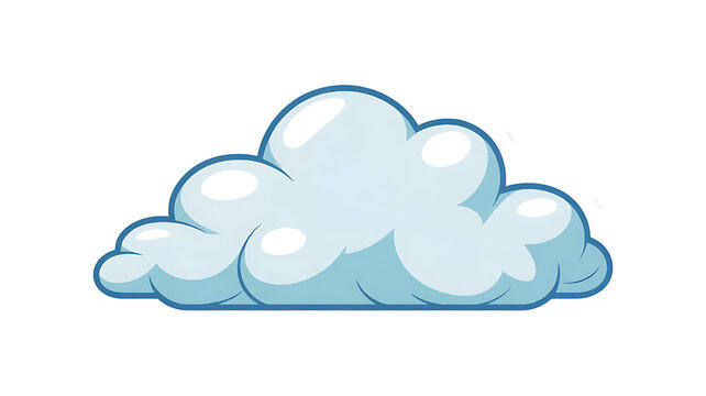 Fluffy, stylized cloud illustration, light blue hue, cartoon style, evokes a sense of calm.