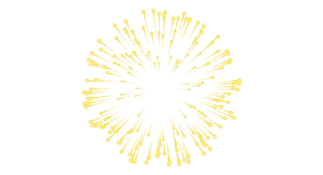 Golden firework texture, thin stroke lines. Isolated png illustration, transparent background. Design for overlay, montage, texture. Happy new year concept